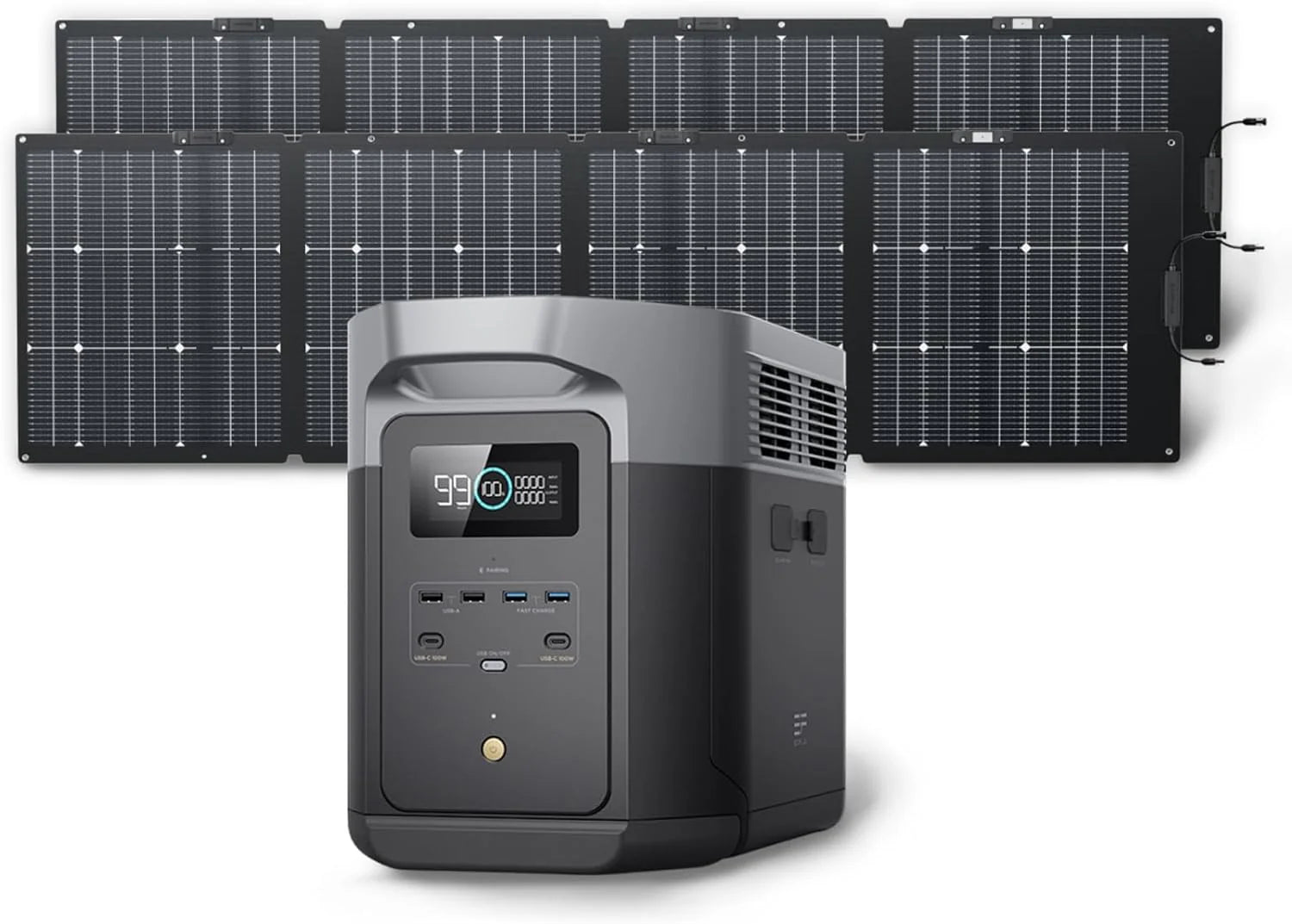 Portable Power Station DELTA 2 Max, 2400W LFP Solar Generator, Full Charge in 1 Hr, 2048Wh Solar Powered Generator for Home Backup(Solar Panel Optional)