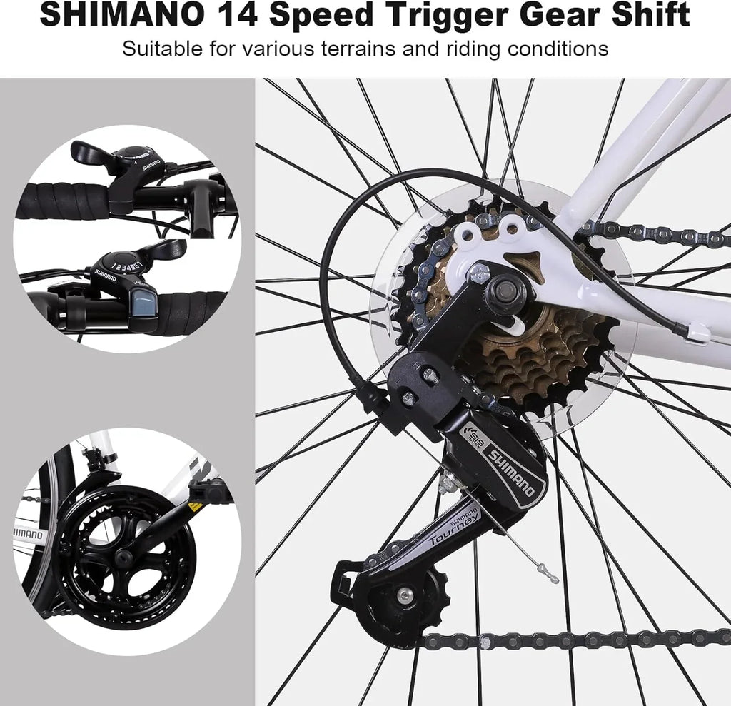 WEIZE Road Bike 700C Wheel City Commuter Bicycle Shimano 14 Speed Drop Bar Racing Adult Bike