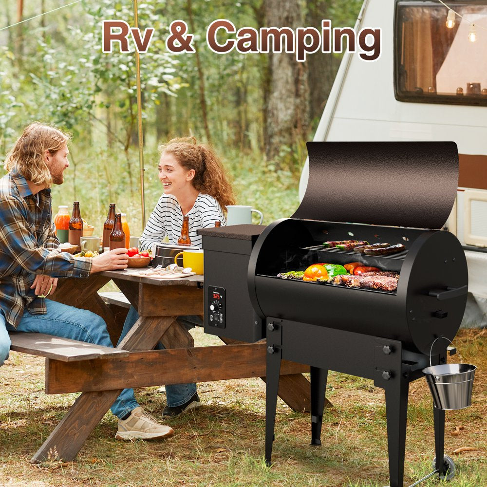 KingChii 456 sq. in Wood Pellet Smoker & Grill BBQ with Auto Temperature Controls