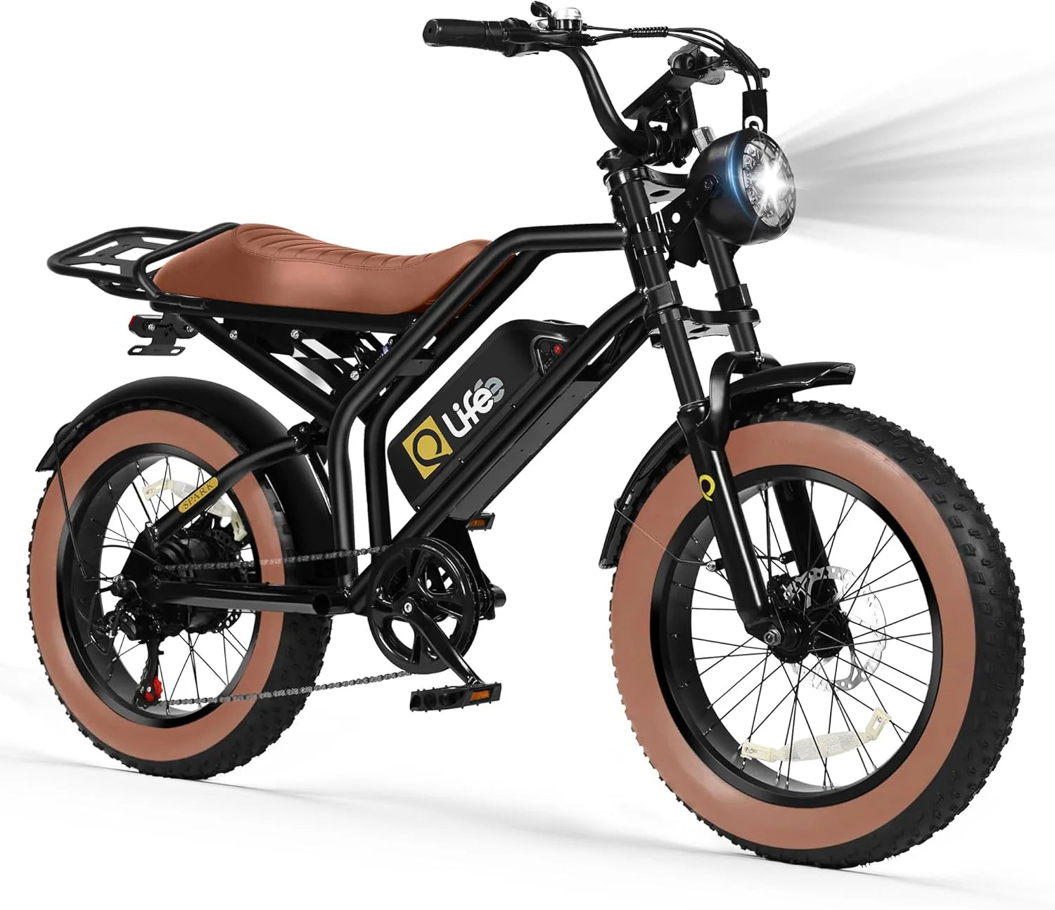Qlife Electric Bike for Adults/Teens Spark-1500W Peak Motor 20" Fat Tires 28MPH(Unlock to 35MPH) Dirt Bike