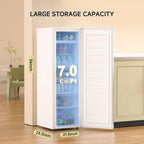 BANGSON Upright Freezer 7.0 Cu.ft Stand Up Freezer Convertible Upright Freezer/Refrigerator