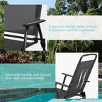 Vongrasig 6 Piece Folding Patio Dining Set Small Metal Outdoor Garden Patio Table and Chair Set