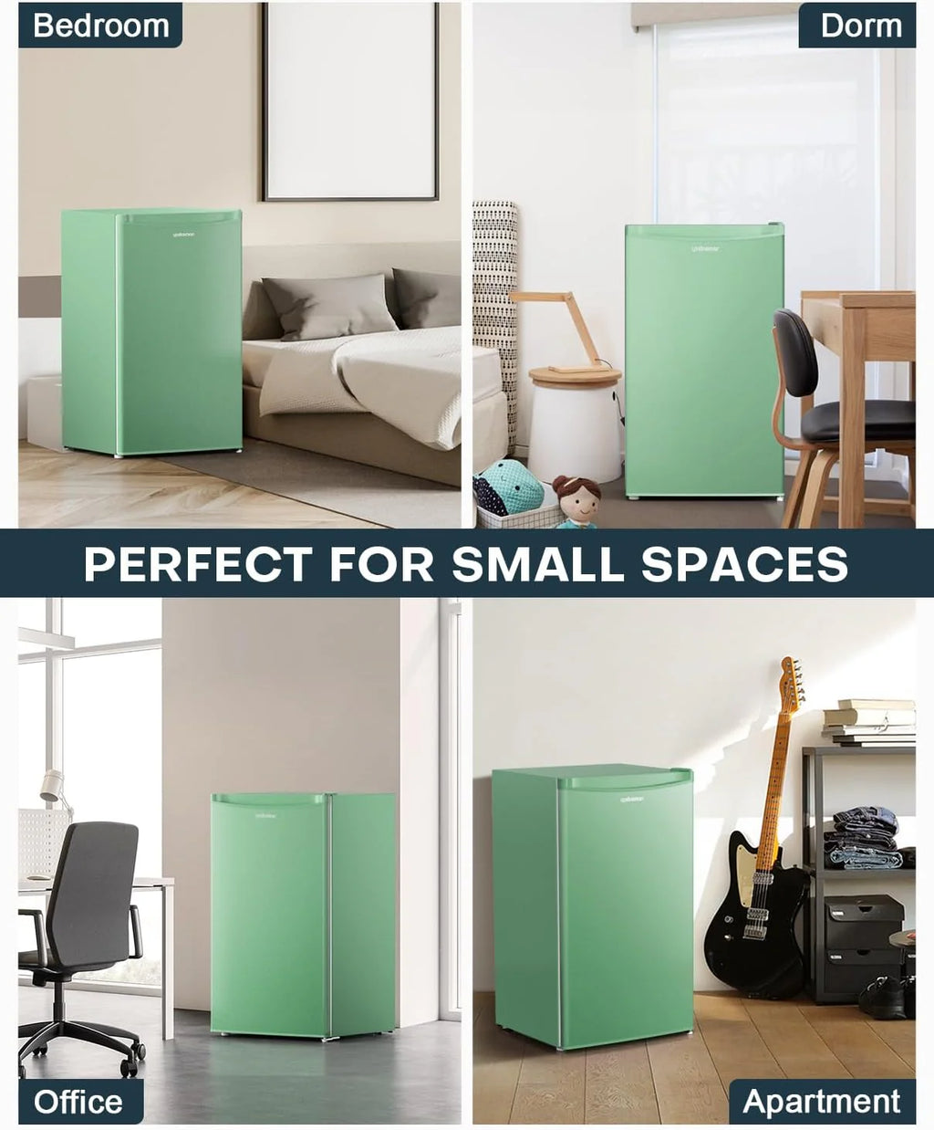 Upstreman 3.2 Cu.Ft Mini Fridge with Freezer ?C Single Door Compact Refrigerator for Dorm, Bedroom, or Office ?C Adjustable Thermostat, Black (BR321)