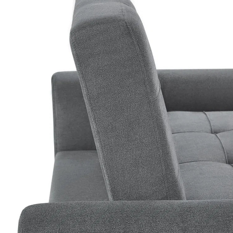 Serta Sabrina 73" Queen Rolled Arm Tufted Back Convertible Sleeper Sofa with Cushions (Dark Gray)