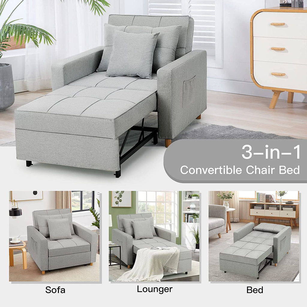 ?? 40 Inch 3-in-1 Convertible Chair Bed,Sofa Bed.