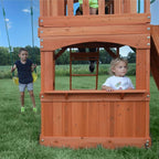Backyard Discovery Atlantis Cedar Wood Swing Set with Clubhouse and Slide