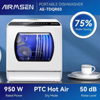 AIRMSEN portable tabletop dishwasher 5 washing programs mini dishwasher