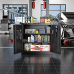 Aobabo 73''H Metal Garage Storage Cabinet with Wheels,Steel Cabinets with 2 Doors and 4 Adjustable Shelves for Home Office,Required Assembly,Black