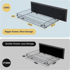 Allewie Upholstered Queen Size Platform Bed Frame with 4 Storage Drawers and Headboard, Square Stitched Button Tufted, Mattress Foundation with Wooden Slats Support, No Box Spring Needed, Light Grey