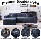 Cloud Sectional Couch with L-Shape Chaise, Modern Modular Sofa with Deep Seat, Built-in Cup Holder & Storage Pocket for Living Room Bedroom, No Assembly Required (Dark Gray, Left Sitting Chaise)