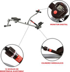 Sunny Health & Fitness Compact Adjustable Rowing Machine with 12 Levels of Resistance