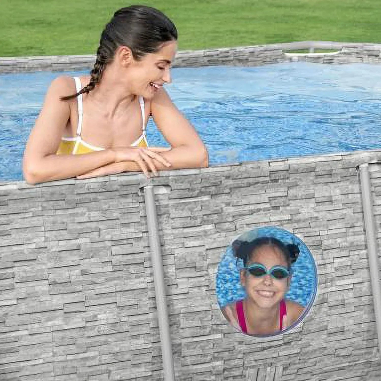 Power Steel Swim Vista Series II 14' x 8' 2" x 39.5" Above Ground Outdoor Swimming Pool Set