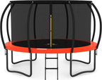 JUMPZYLLA Trampoline 8FT 10FT 12FT 14FT 15FT 16FT Trampoline with Enclosure - Recreational Trampolines with Ladder and AntiRust Coating, ASTM Approval Outdoor Trampoline for Kids