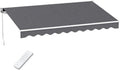 Instahut 3.5 x 2.5M Pearl Grey Outdoor Retractable Awning with Adjustable Aluminium Frame