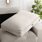 INGALIK 88.58" Modern Loveseat Sofa for Living Room, 3 Seater, Beige