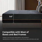 EGOHOME 14 Inch King Size Memory Foam Mattress for Back Pain, Cooling Gel Mattress Bed in a Box, Made in USA, CertiPUR-US Certified, Therapeutic Medium Mattress, 76x80x14 Black