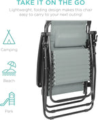 Best Choice Products Folding Zero Gravity Recliner Patio Lounge Chair Adjustable Canopy Shade