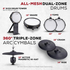 Alison Strata Prime Electronic Drum Set with Touch Screen Dual Area Grid Head