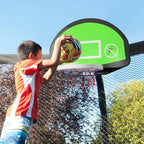 AOTOB 8FT 10FT 12FT 14 FT 15FT Trampoline with Safety Enclosure Net，Outdoor Trampoline with Basketball Hoop, Heavy Duty Jumping Mat and Spring Cover Padding for Kids and Adults, Storage Bag and Ladder