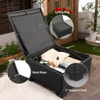 Rattaner Outdoor Furniture Set 3 Pieces Wicker Patio Furniture Outdoor Sectional Patio Couch Outdoor Coffee Table with Storage All-Weather Non-Slip Cushions Waterproof Covers