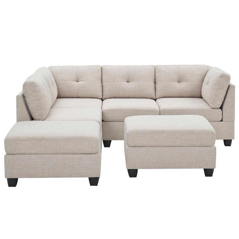 Chenault 92&prime;&prime; Wide Reversible Modular Sofa &amp; Chaise With Ottoman