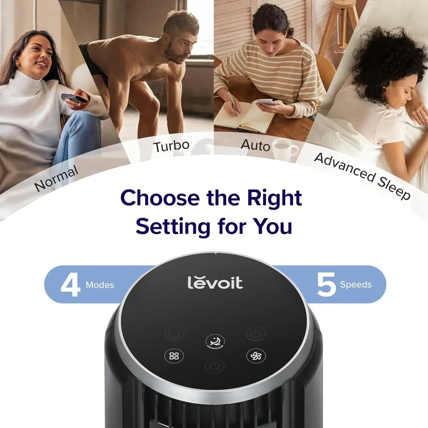 LEVOIT Tower Fan for Bedroom Standing Fan with 28dB Quiet for Sleep Remoter 12H Timer