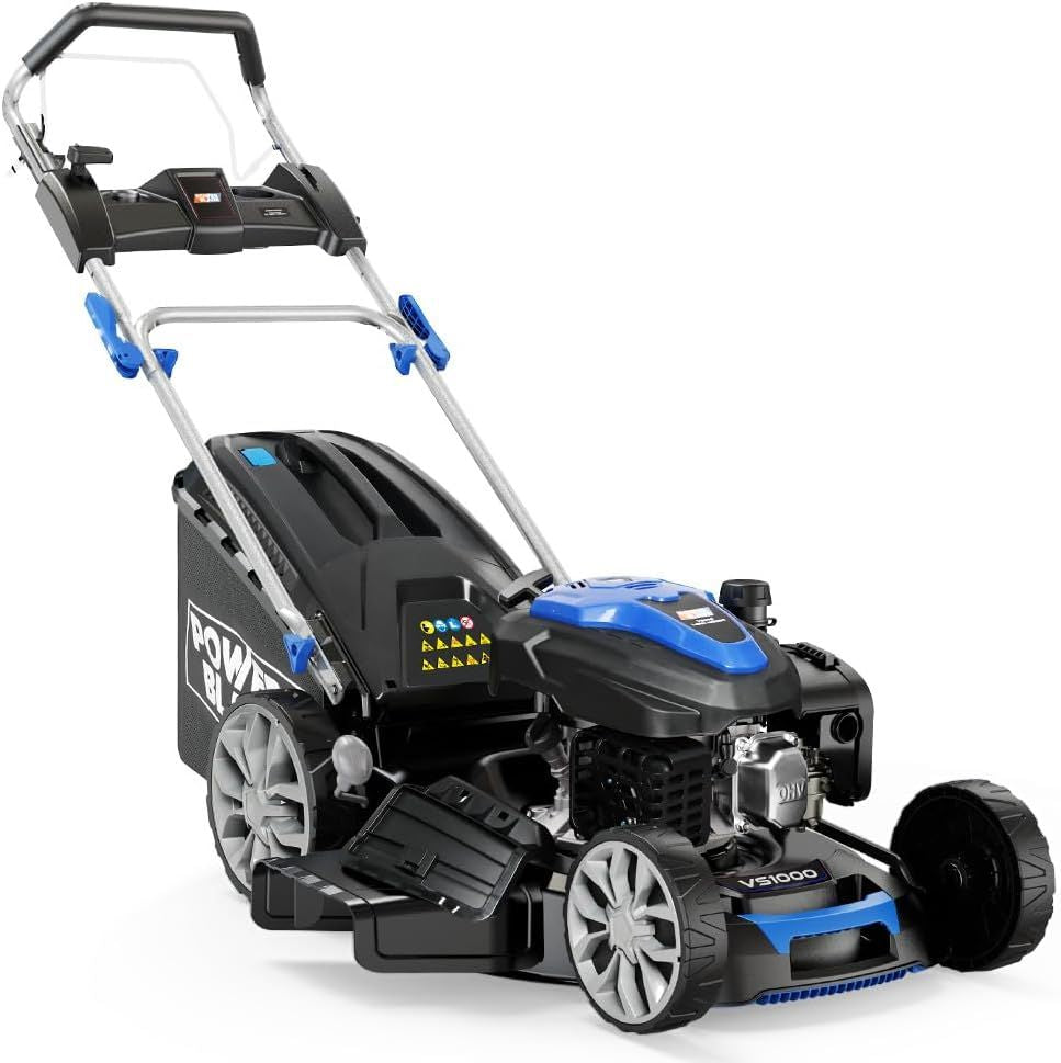 PowerBlade 224cc Self-Propelled Petrol Lawn Mower with Electric Start & Steel Deck