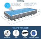 Power Steel 14' x 8'2" x 39.5" Oval Above Ground Pool Set Includes 530gal Filter Pump Ladder