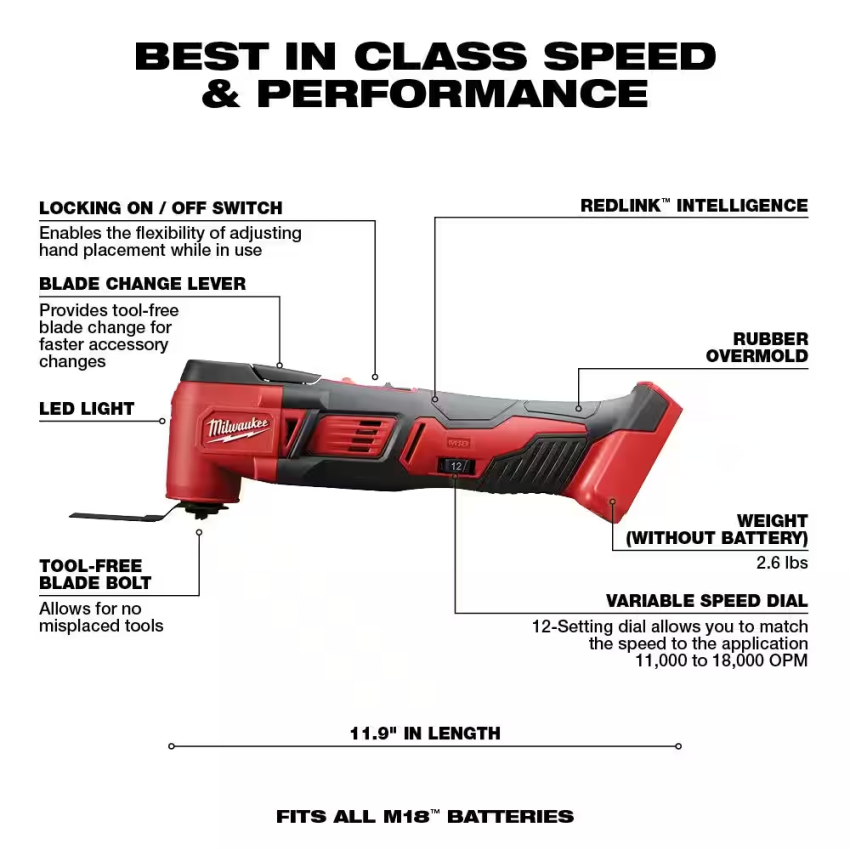 M18 18V Lithium-Ion Cordless Combo Tool Kit (7-Tool) with Two 3.0 Ah Batteries, Charger and Tool Bag