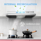 Comfee 30" Under Cabinet Ducted/Ductless Convertible Slim Vent Durable Stainless Steel Kitchen Reusable Filter