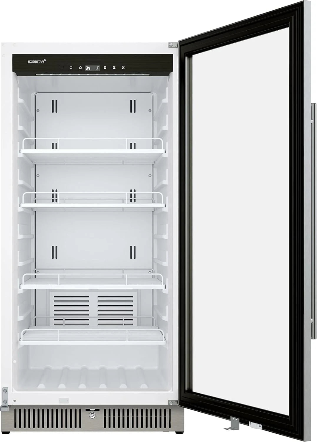 EdgeStar VBM101 22" Wide 10.1 Cu. Ft. Commercial Beverage Merchandiser ?C Stainless Steel, Temp Alarm, Reversible Door