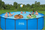 Steel Pro MAX 14 Foot x 48 Inch Round Metal Frame Above Ground Outdoor Swimming Pool Set