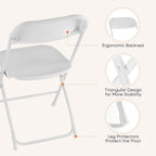 Sweetcrispy Folding Chair 12 Pack, Leather Padded Folding Chairs, Sturdy Metal Foldable Chairs