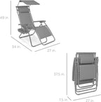 Best Choice Products Folding Zero Gravity Recliner Patio Lounge Chair Adjustable Canopy Shade