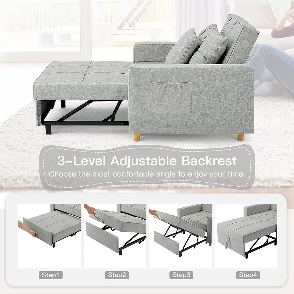 ?? 40 Inch 3-in-1 Convertible Chair Bed,Sofa Bed.