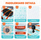 FunWater Inflatable Stand Up Paddle Board with Premium SUP Paddle Accessories, Non-Slip EVA Deck, 11'/10'6' Paddle