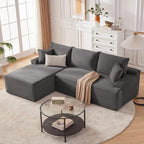 110 Cloud Sectional Couch, Boneless Sofa for Living Room Modular Sectional Sofa with Deep Seat