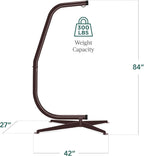Best Choice Products Metal Hanging Hammock C-Stand for Chair/Weather-Resistant Finish, Offset Base - Stand Only - Black