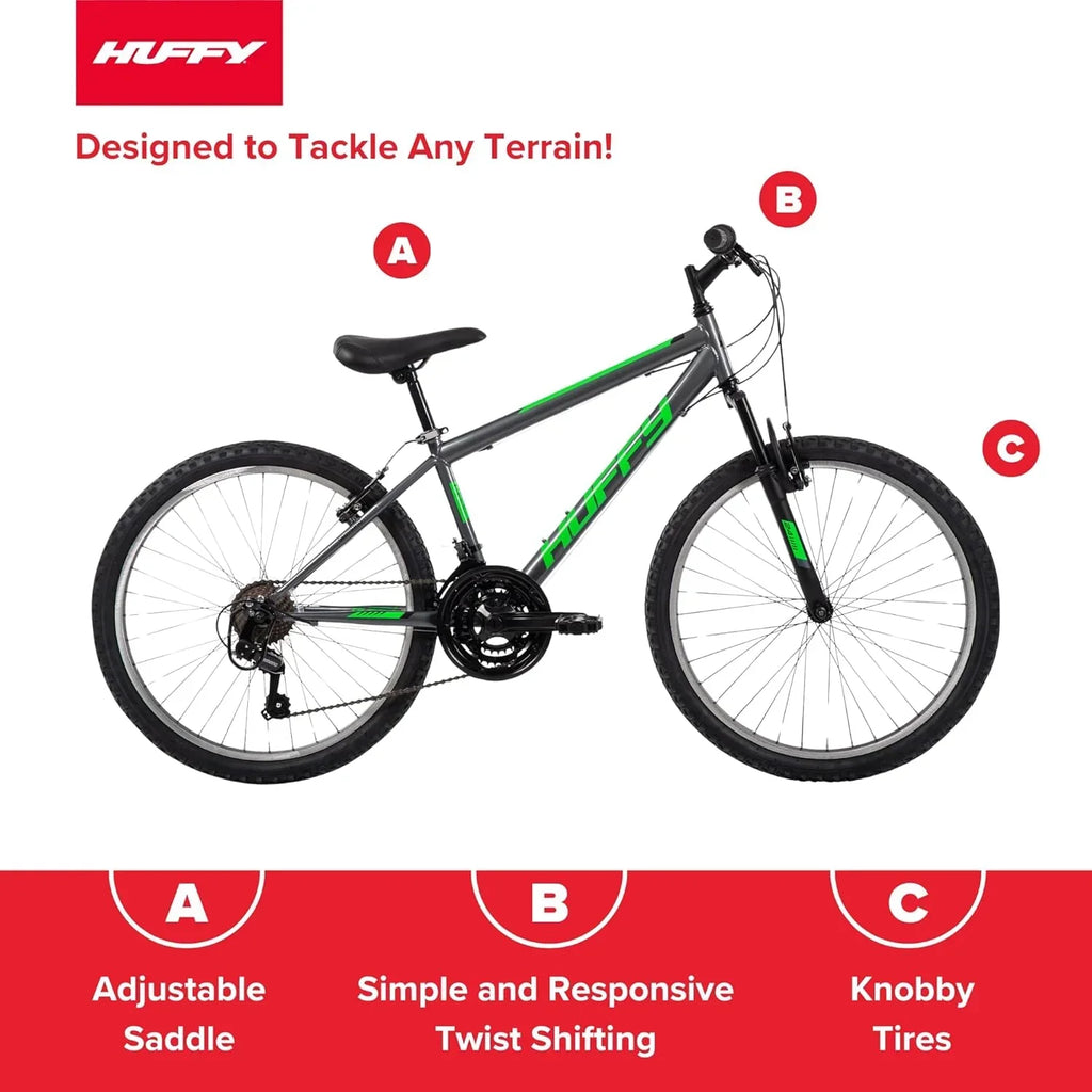 Huffy Stone Mountain Hardtail Mountain Bike for Boys/Girls/Men/Women 20"/24"/26" Sizes