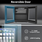 Beverage Refrigerator Cooler - 126 Can Mini Fridge Glass Door for Drinks Soda Beer Wine - Small Refrigerator for Office Bedroom Home Bar, 4 Adjustable Shelves, 3.2 Cu.Ft, Silver