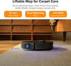 Qrevo Pro Robot Vacuum and Mop with FlexiArm Design Edge Mopping, Dynamic Hot Water Mop Washing and Auto Mop Drying, Intelligent Dirt Detection, 7,000 Pa Suction, Ideal for Carpets