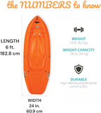 The Wave 6' Youth Kayak with Paddle. Designed for Stability and Safety, It's The Perfect Choice for Young Paddlers Ready to Conquer The Water