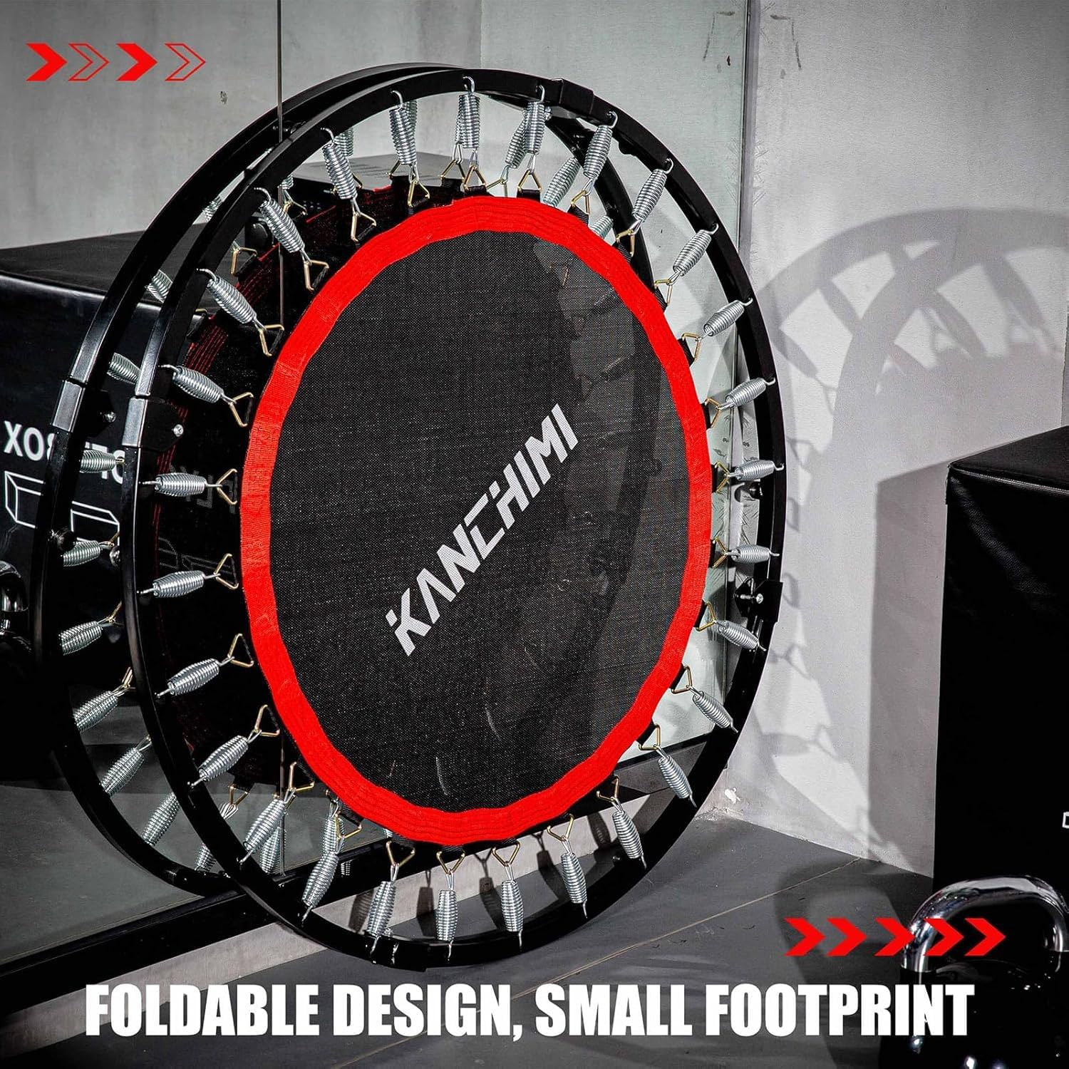 Kanchimi 40" 48" Folding Mini Fitness Indoor Exercise Workout Rebounder Trampoline