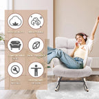 SAETSFEG Nursery Rocking Chair with High Backrest