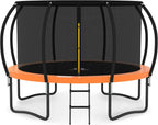 JUMPZYLLA Trampoline 8FT 10FT 12FT 14FT 15FT 16FT Trampoline with Enclosure - Recreational Trampolines with Ladder and AntiRust Coating, ASTM Approval Outdoor Trampoline for Kids