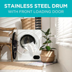 Compact Clothes Dryer, 1.5 Cu. Ft. 850W Electric Dryer, 120V Vented Portable Dryer with Stainless Steel Drum, for 5.5 lbs. of clothing for Standard Wall Outlet