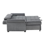 Serta Sabrina 73" Queen Rolled Arm Tufted Back Convertible Sleeper Sofa with Cushions (Dark Gray)