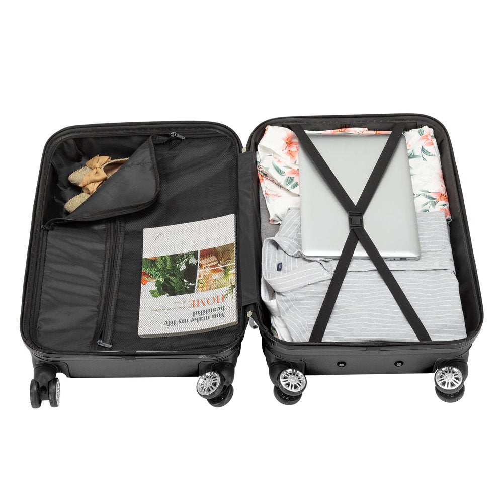 Zimtown 4 Piece Luggage Set, ABS Hard Shell Suitcase Luggage Sets Double Wheels with TSA Lock