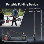 Electric Scooter - 8.5" Solid Tires, 350W Motor, Up to 19 MPH and 21-23 Miles Long-Range Portable Foldable Commuting Scooter for Adults with Double Braking System and App