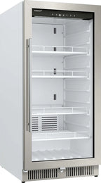 EdgeStar VBM101 22" Wide 10.1 Cu. Ft. Commercial Beverage Merchandiser ?C Stainless Steel, Temp Alarm, Reversible Door